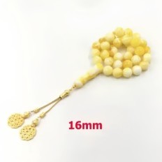 Amber Turkish Rosary med en metal tass håndlavet bønbog med dekorative perler