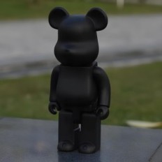 Bearbrick oso de peluche 400% figurilla dentro de 28 cm negro coleccionable estatuilla artística para interior elegante