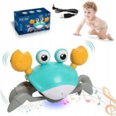 Interactieve krab die de functie uitoefenen van LED-geluid educatief speelgoed met beweging en licht