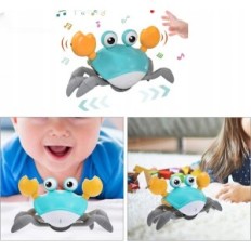 Interactieve krab die de functie uitoefenen van LED-geluid educatief speelgoed met beweging en licht