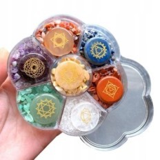 Pietre naturali Set per meditazione 7 Chakra Energy Crystals per la guarigione di yoga e il relax con una borsa
