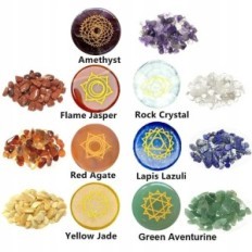 Pietre naturali Set per meditazione 7 Chakra Energy Crystals per la guarigione di yoga e il relax con una borsa