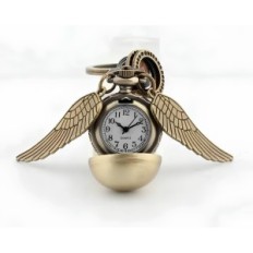 Keychain sledovať Harry Sprievodca Snitch Miniatúrny hodinky vo forme Golden Zloty pre sériu fanúšikov
