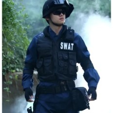 Gilet tactique, police noire militaire Swat Gilet de protection militaire