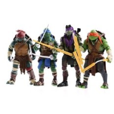 Tortues Ninja 15 cm de tuiles, ensemble de 4 pièces Figurines mobiles de héros d'un conte de fées pour le plaisir et la collecti