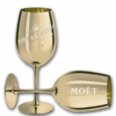Glass Moët & Chandon Ibiza 1 PC. Verre en plastique élégant doré en couleur et boissons à champagne doré