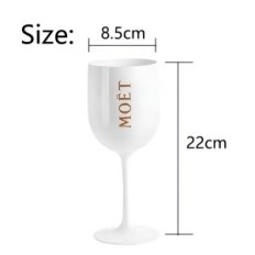 Glass Moët & Chandon Ibiza 1 piece. White Elegant plastic champagne glass with logo, ideal for parties and outdoor