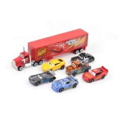 Set of cartoon cartoon car toy cars. Coches en miniatura con personajes de la película Cars