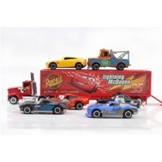 Set of cartoon cartoon car toy cars. Miniature cars with characters from the movie Cars