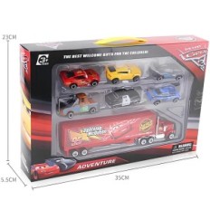 Set of cartoon cartoon car toy cars. Coches en miniatura con personajes de la película Cars