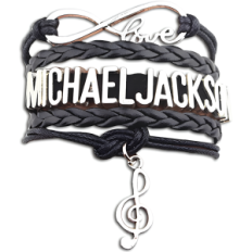 Michael Jackson βραχιόλι 210x25 mm Κομψό gadget για τους οπαδούς του βασιλιά του βασιλιά με ένα χαρακτηριστικό σχεδιασμό