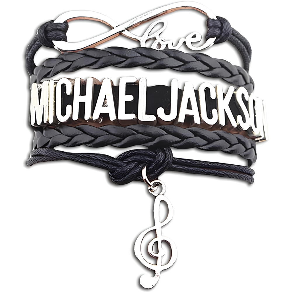 Braccialetto di Michael Jackson 210x25 mm Elegante gadget per i fan del re del re con un design caratteristico