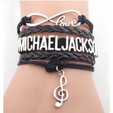 Michael Jackson Bracelet 210x25 mm Gadget élégant pour les fans du roi du roi avec un design caractéristique