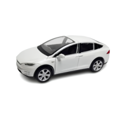 Bilmodell Tesla x90 1:32 Vit miniatyr elbil med öppningsdörrar