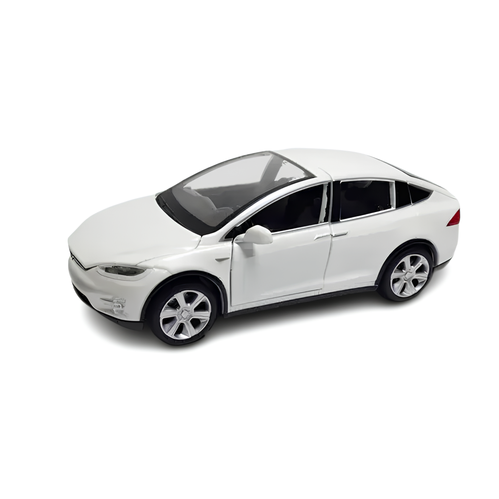 Modèle de voiture Tesla x90 1:32 voiture électrique miniature blanche avec portes d'ouverture