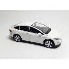 Car model Tesla X90 1:32 White miniature electric car with opening doors