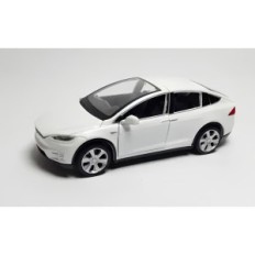 Model samochodu Tesla X90 1:32 biały miniatura elektrycznego auta z otwieranymi drzwiami