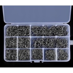 Een set van vishaken 1000 stks maten 3-12 vissershaken met oog