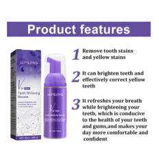 Whitening-Zahnpasta V34 50ml Jaysing Zahnfärbungspaste Reduzieren Sie den gelben Farbton für weißere Zähne