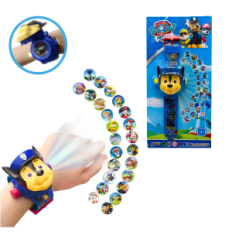 Relógio 3D com o relógio infantil de perseguição de patrulha de psi com um personagem de conto justo