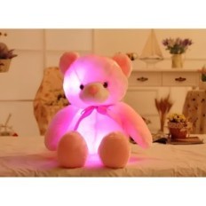 Plush Teddy Bear med Belysning 50 cm Lyserød, der glødte kundet til børn med LED-lamper inde