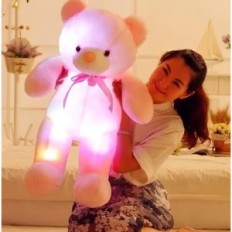 Plush Teddy Bear koos valgustusega 50 cm roosa hõõguv kummardavatele lastele LED-lambid