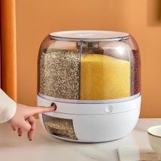 Rice Podajalec Posoda za podajalnik 3 kg Kompaktna posoda za razsutega izdelka s priročnim razpršilom