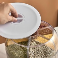 Δοχείο διανομέα τροφοδοσίας ρυζιού 3 kg Συμπαγής δοχείο για χύδην προϊόντα με βολικό διανομέα