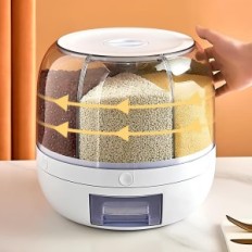 Dávkovač podavače rýže 3 kg Kompaktní kontejner pro hromadné produkty s pohodlným dávkovačem