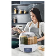 Podajalnik podajalnika RICE Container 6 KG Kuhinjska posoda za suhe izdelke z razpršilnikom in pokrovom