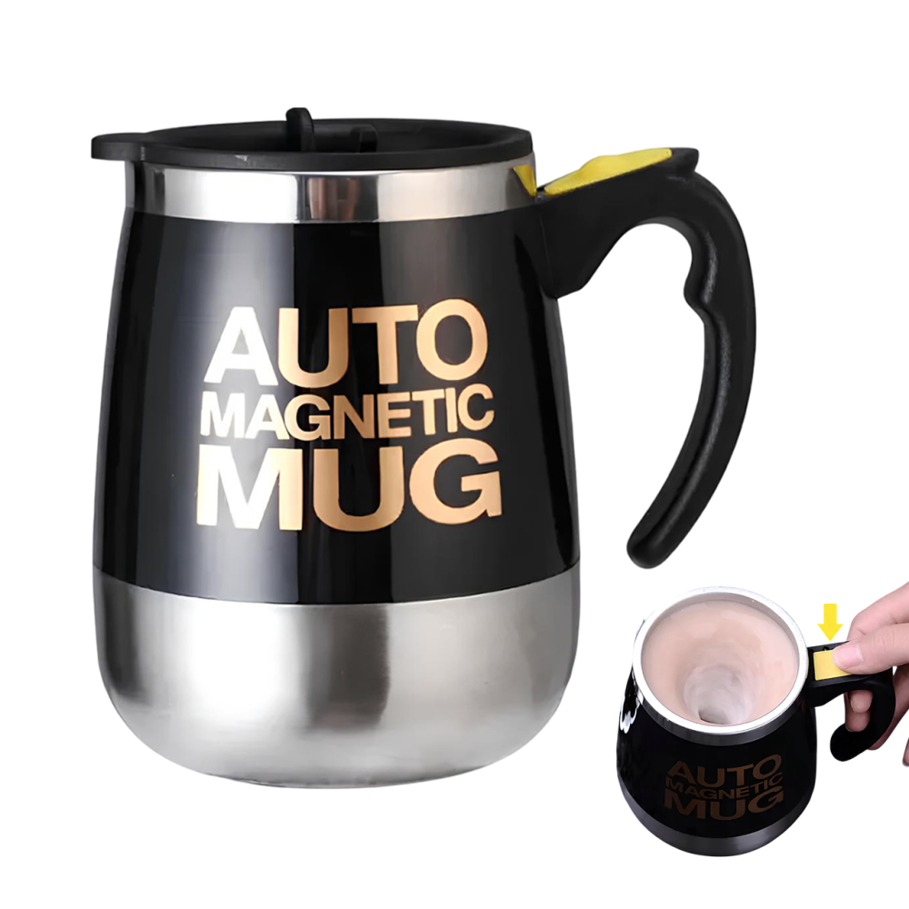 Termisk krus selvbrennbart krus med blandingsfunksjonen etter at du har trykket på knappen som er ideell for kaffe eller kakao