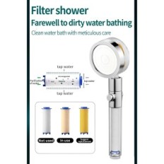 Cabezal de ducha con turbina 360 y auriculares de filtro de alta presión con filtro de rotación y purificación de agua