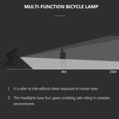 Spēcīgs LED velosipēds ACU USB priekšējais + aizmugurējie velosipēdu apgaismojums