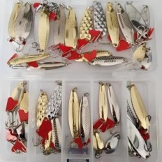 Conjunto de 36 PCS Turnwill Um pêndulo predador em uma caixa de pesca iscas metálicas para girar