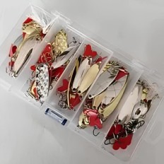 Set of 36 pcs turnwill a predator pendulum in a box fishing baits metal for spinning