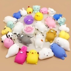 Squishy Squishy Squishies Set Gnicking 50 PCS colorati figure anti-stress morbidi e elasticizzati per bambini e adulti