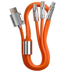 Hitri kabelski kabel USB 3W1 C 120W 6A 150cm Orange
