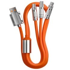 Hochgeschwindigkeits-USB 3W1 Kabelkabel C 120W 6A 150cm Orange