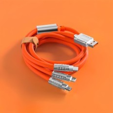 Cavo cavo USB 3W1 ad alta velocità C 120W 6A 150 cm arancione