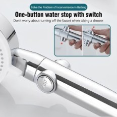Tête de douche avec poignée et serpent noir 5 modes Set pour salle de bain avec eau d'eau réglable