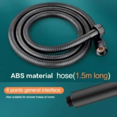 Cabezal de ducha con mango y serpiente Negro 5 Modos Juego de baño con flujo de agua ajustable