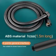 Cabezal de ducha con mango y serpiente Negro 5 Modos Juego de baño con flujo de agua ajustable