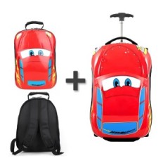 Valise sur roues et sac à dos Zigzak McQueen du film Kit de voyage pour enfants