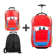 Valise sur roues et sac à dos Zigzak McQueen du film Kit de voyage pour enfants