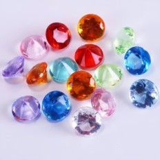 Akryl diamanter Farverige 50 stk diameter 18,5 mm Dekorative akrylkrystaller