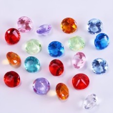 Diamants acryliques colorés 50 pcs diamètre 18.5mm cristaux acryliques décoratifs