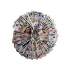 A set of 52 different banknotes in the world. Real money from different countries