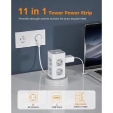 Striscia di alimentazione Tessan TPS03RX-DE 8 prese + 3USB