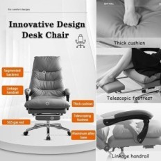 Lederen bureaustoel die ergonomisch en handig is met hoogteaanpassing ideaal voor kantoor en thuiskast