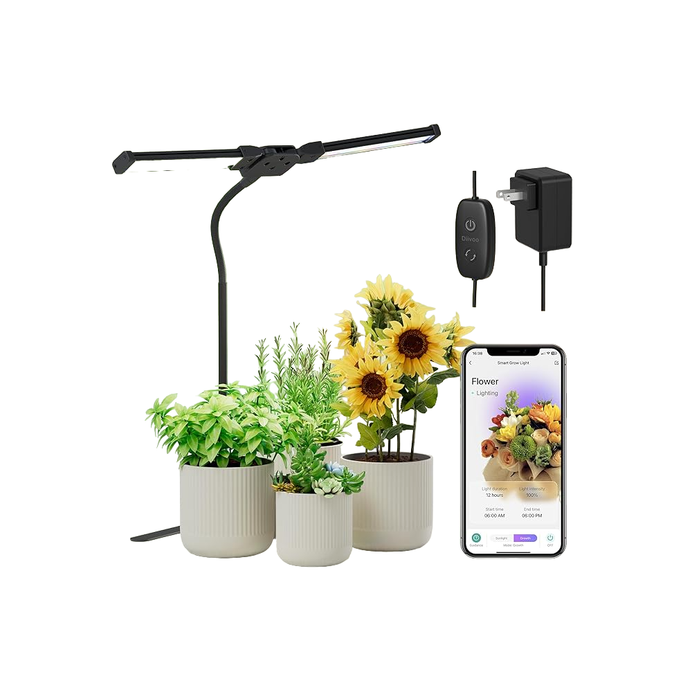 Intelligent light Diivoo for growing plants in black rooms